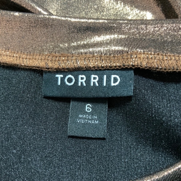 TORRID Liquid Shine Copper Crew Neck Short Sleeve Top US Sz 6X - Picture 5 of 11